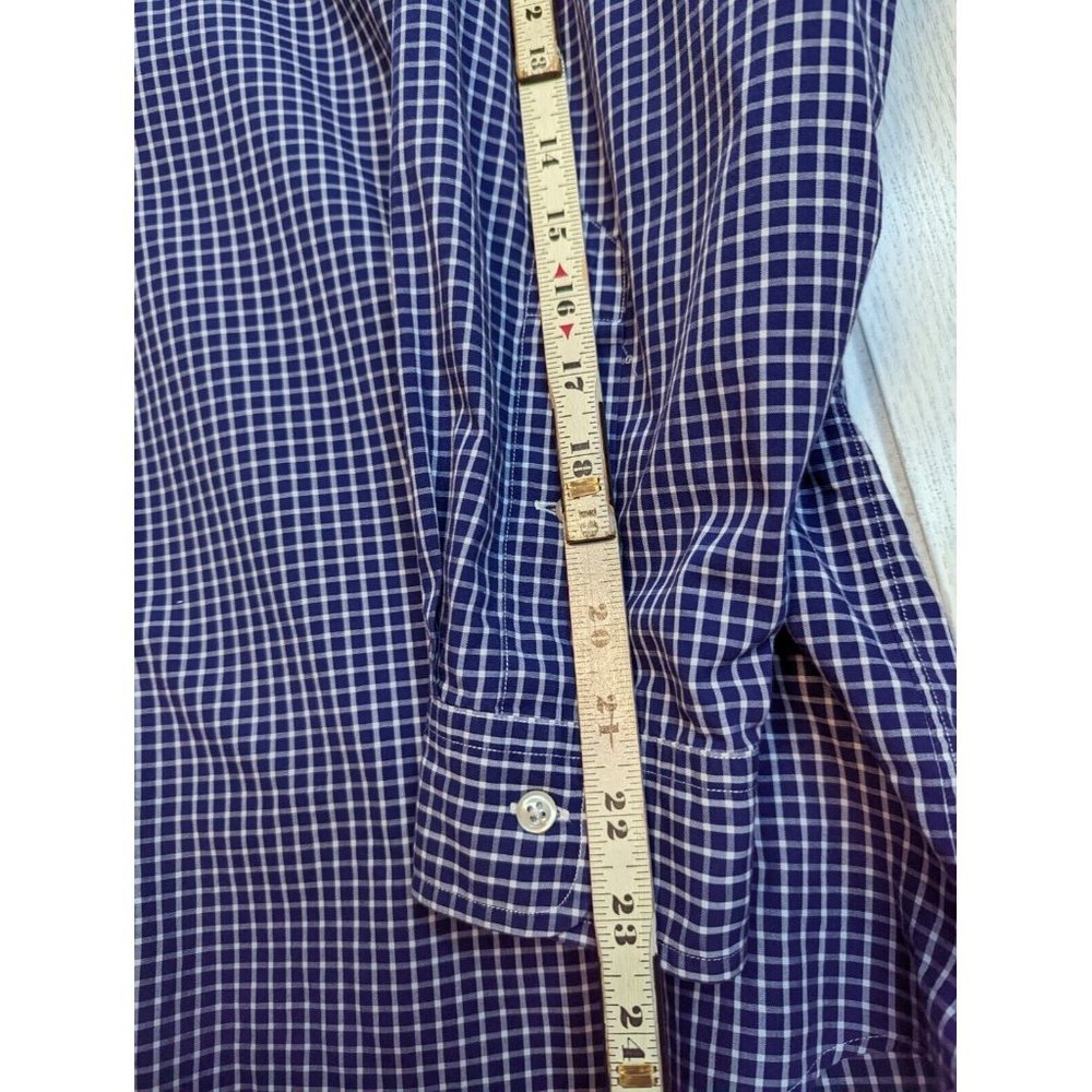 Polo Ralph Lauren Men's Blue White Stripe Yarmouth Cotton Dress Shirt 16.5 x 33 - Picture 4 of 6